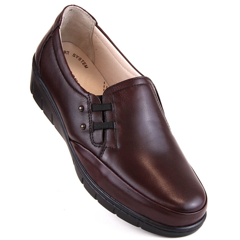 Kožená pohodlná dámská obuv s gumičkou T.Sokolski J304 červené 1 Kožená pohodlná dámská obuv s gumičkou T.Sokolski J304 červené 1