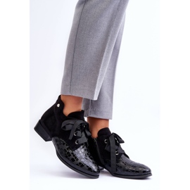 PD1 Dámské ploché podpatky se šněrováním černé meroni černá 1