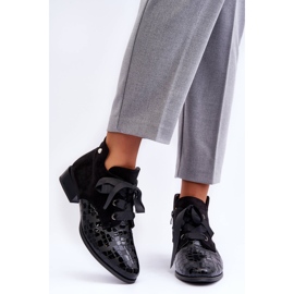 PD1 Dámské ploché podpatky se šněrováním černé meroni černá 2