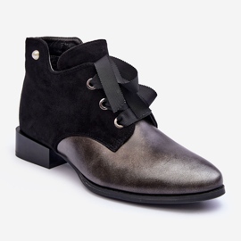 Dámské ploché podpatky se šněrováním černé meroni černá 1