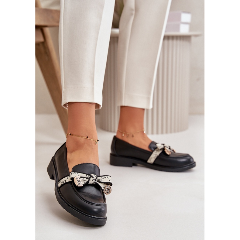 Dámské Kožené Boty Loafers Black S.Barski HY330 černá 2