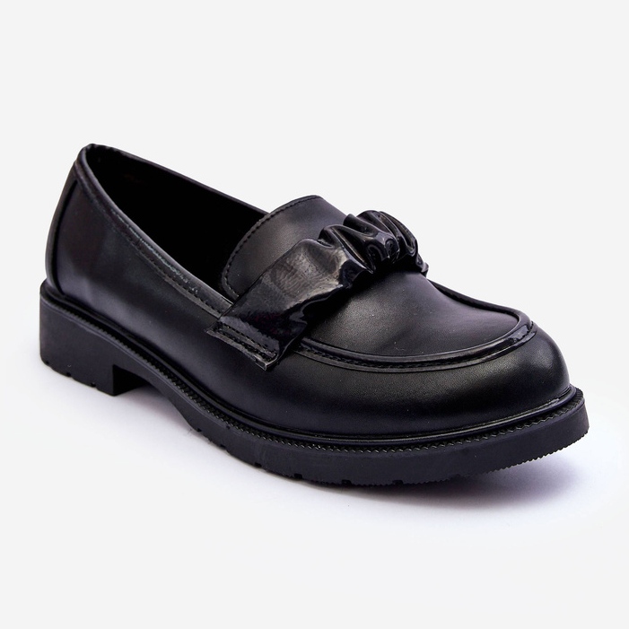 Kožené mokasíny Low Heels Black S.Barski HY335 černý 1
