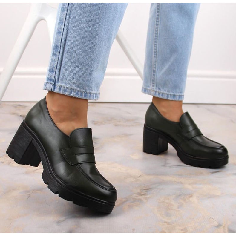 Boty na sloupku Potocki W WOL166B zelené zelená 2