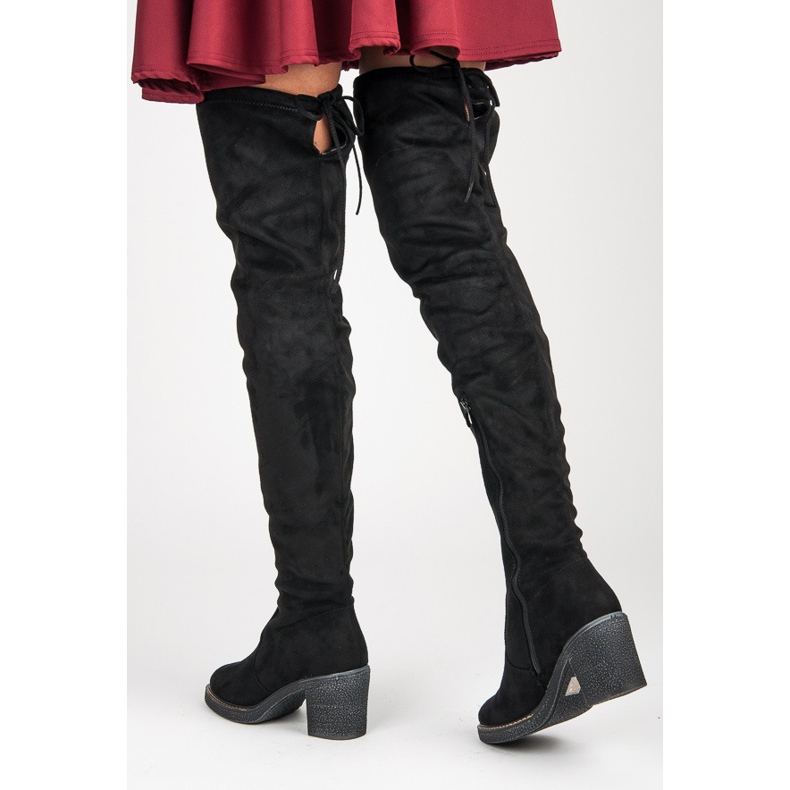 Seastar Vysoké semišové boty černá 1