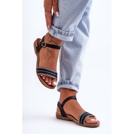 Klasické ploché sandály pro ženy černé S.Barski 6708 černá 1