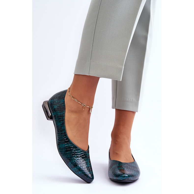 PD1 Patent Green Vaani Flat Heels Flat Heels zelený 1