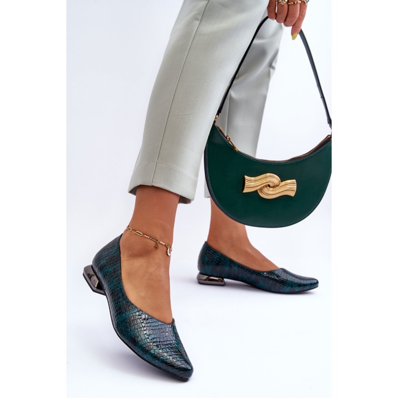 PD1 Patent Green Vaani Flat Heels Flat Heels zelený 2