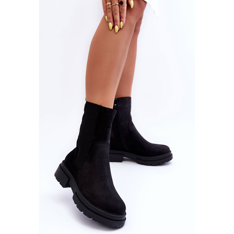 Vysoké zateplené boty Jodhpur Boots Nubuck Black Milca černý 1