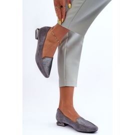 PD1 Flat Suede Ballet Flats Šedé Loxes šedá 2