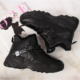 News Dámské zateplené tenisky se silnou podrážkou, černé NOVINKY černá 2