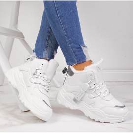 News Dámské zateplené tenisky se silnou podrážkou bílé NOVINKY bílý 1