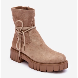 Dámské semišové kotníkové boty Béžová Lineanor béžový 1