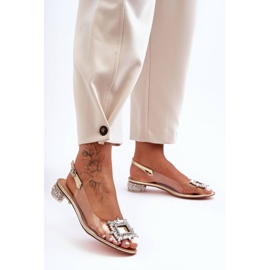 Transparentní sandály se zlatými ozdobami S.Barski MR1037-05 1