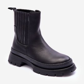 Robustní kožené boty Chelsea Boots Black Rosan černý 1