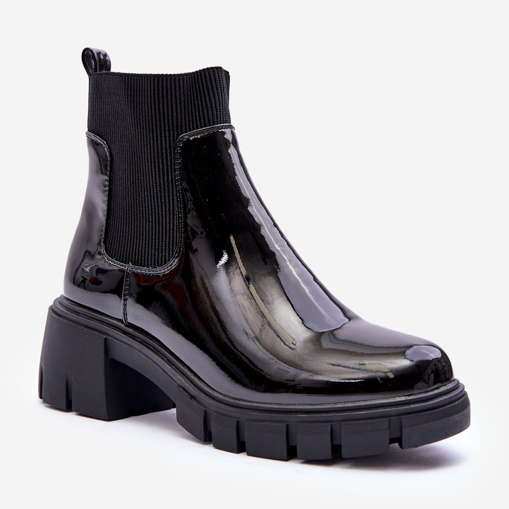 Dámské Chelsea Boots Lacquered Black Cirie černá 1