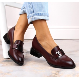 Ploché boty Vinceza 58162 vínové barvy s řetízkem červené 1