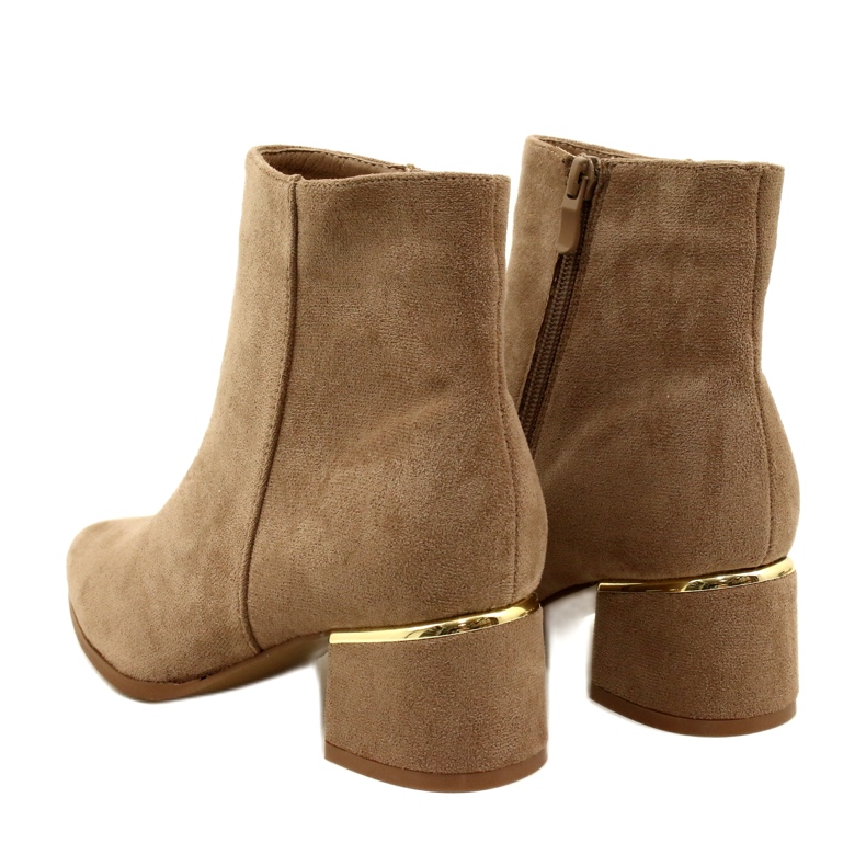 Evento Semišové kozačky se zlatým zdobením, Béžová 23BT35-6420 béžový 3