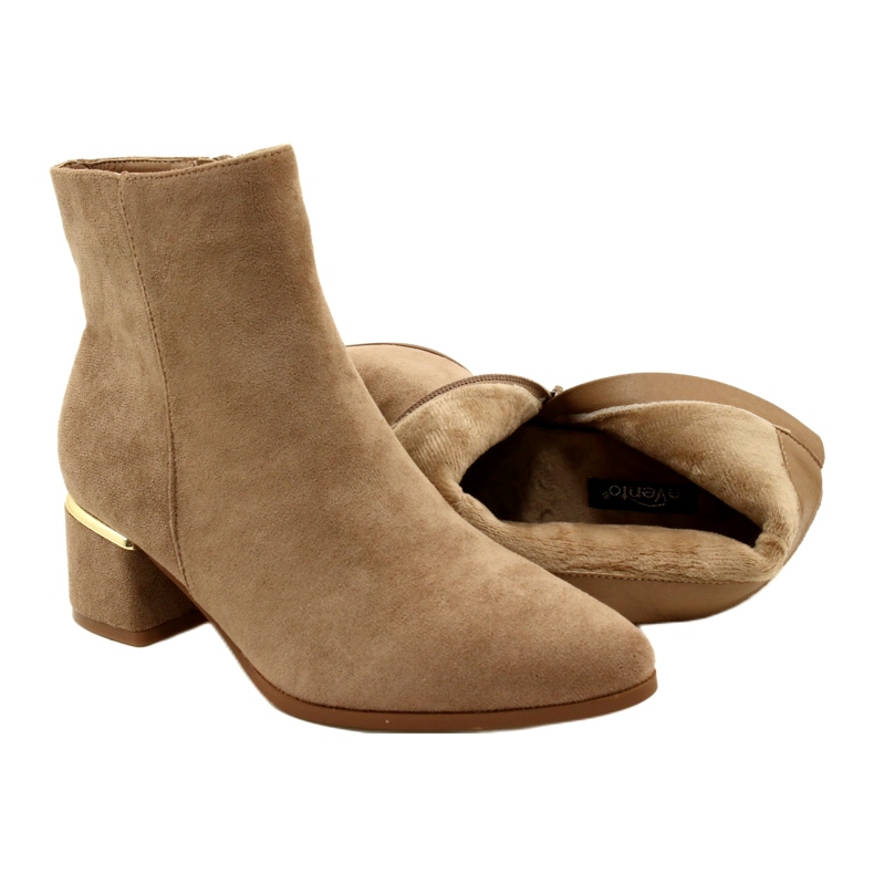 Evento Semišové kozačky se zlatým zdobením, Béžová 23BT35-6420 béžový 4