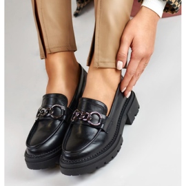 La.Fi Černé mokasíny na platformě z ekokůže černá 1