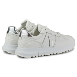 Dámské bílé tenisky se stříbrným lemem bílý 1