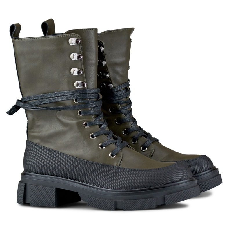 Dámské kozačky Garlin s vysokým zavazováním černá 1 Dámské kozačky Garlin s vysokým zavazováním černá 1