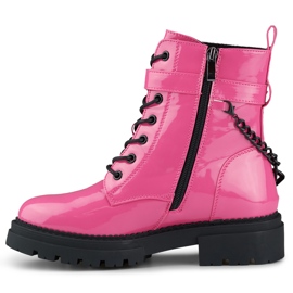 Dámský růžový lakovaný dělník s odnímatelným řetízkem 1