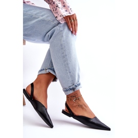 Dámské ekologické pokožky klouzavé černých balerínů černá 4