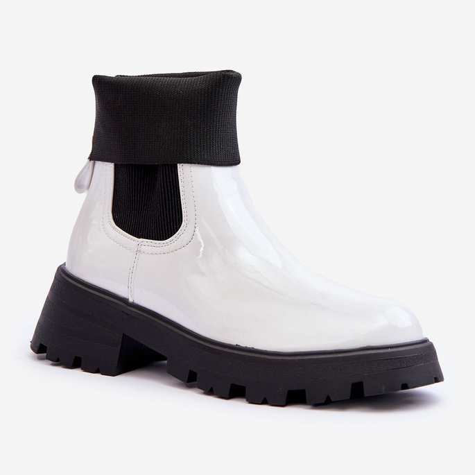 Dámské lakované boty Jodhpur bílé Pavo bílý 1