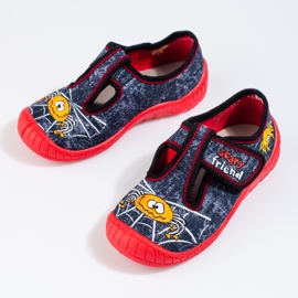 Černočervené pavoučí pantofle od Shelovetu modrý 2