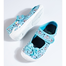 Modré pantofle pro dívku se psy Shelovet vícebarevný 1