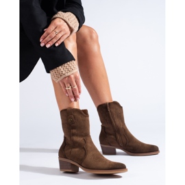 Černé semišové kovbojské boty Shelovet hnědý 1