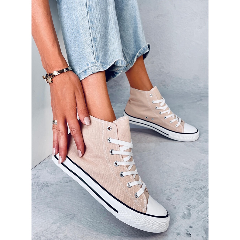 Plátěné tenisky Jude Khaki kotník béžový 2