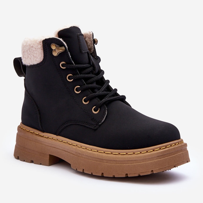 Dámské Kozačky S ovčí kůží Black Jette černá 1