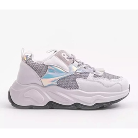 Bílé sportovní tenisky se šedými vložkami RAL-63 bílý šedá 1