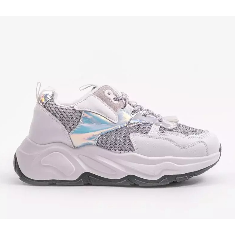 Bílé sportovní tenisky se šedými vložkami RAL-63 bílý šedá 1