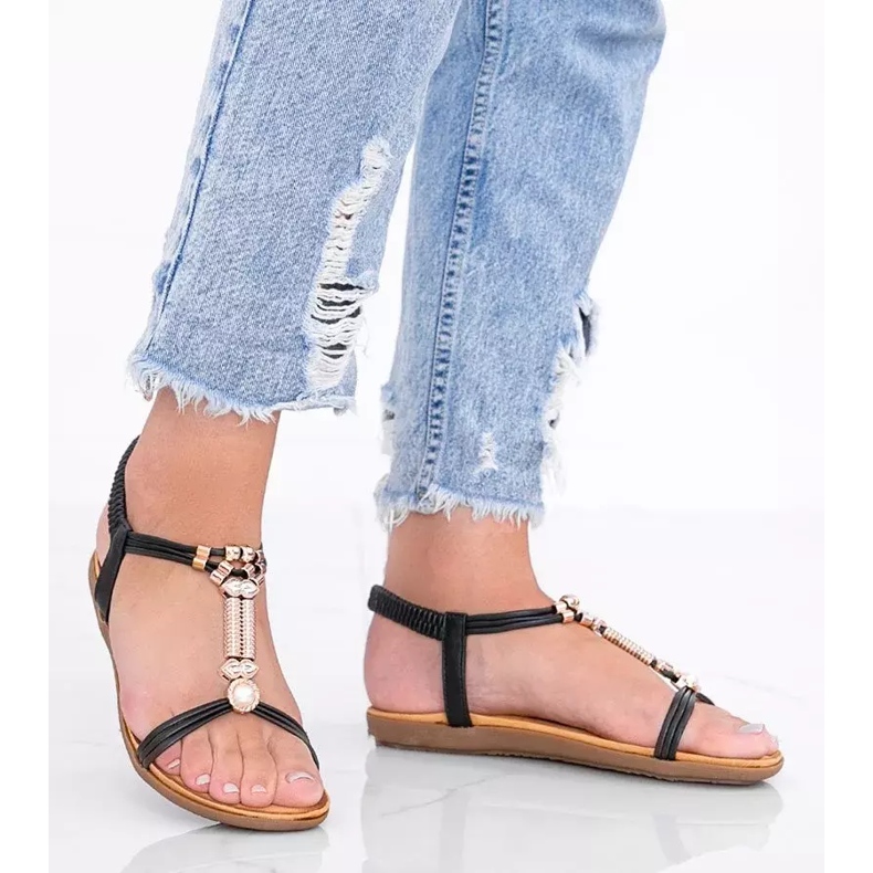 Dámské černé sandály Liva černá 1