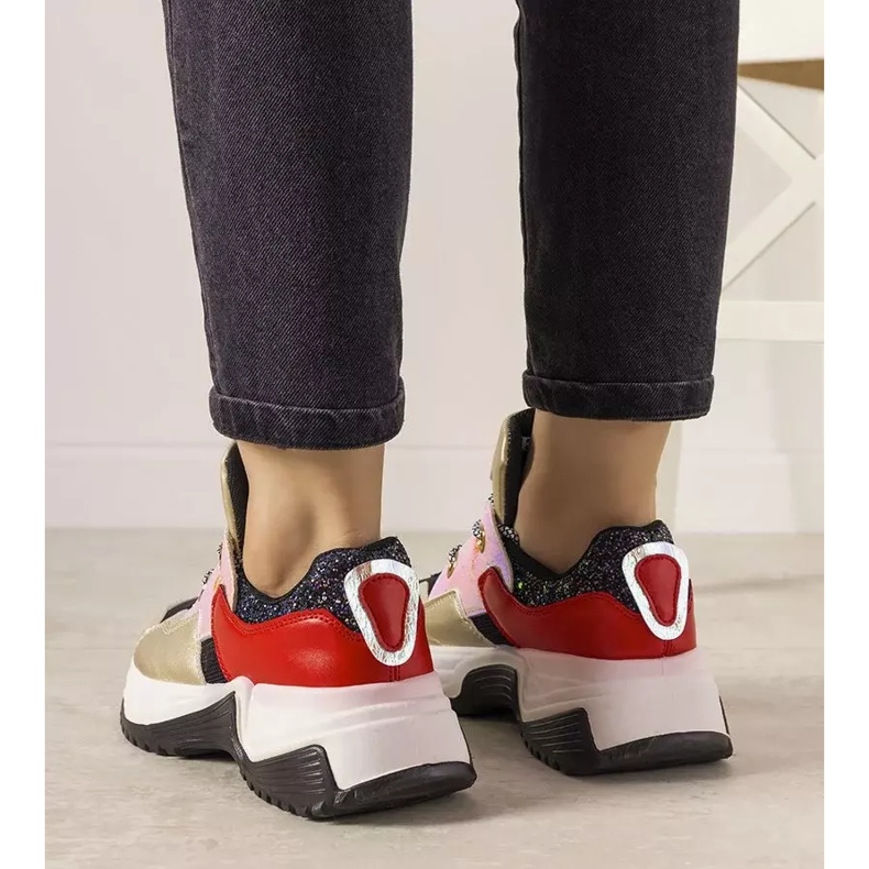 Zlaté tenisky s vysokou jarní podrážkou černá 2