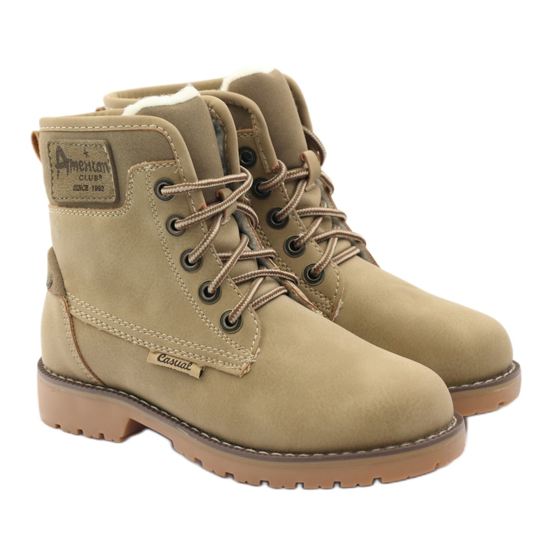 Teplé dřevěné bundy American Club 1904 béžové béžový 4