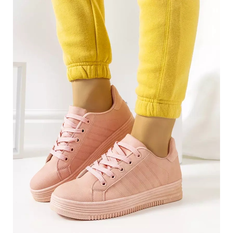 Růžové tenisky na platformě Leonor růžový 2