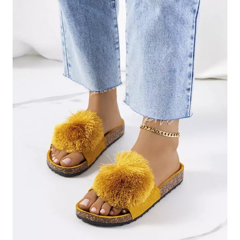 Žluté žabky na korkové podrážce Rett žlutá 2