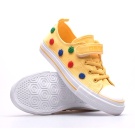 Dětské tenisky na suchý zip Big Star JJ374056 žluté žluť 5