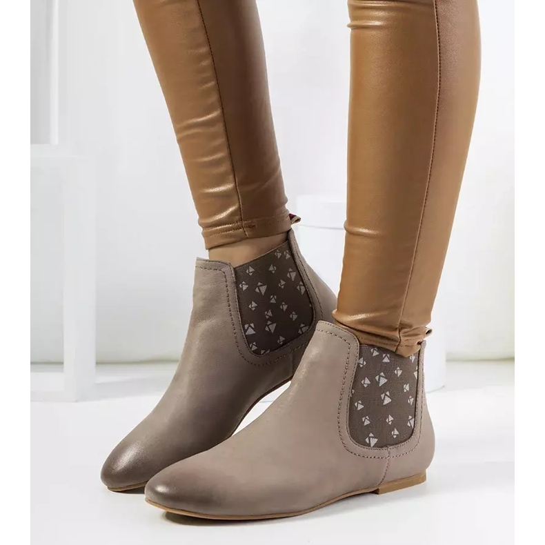 Lucciano šedé matné nazouváky béžový 1