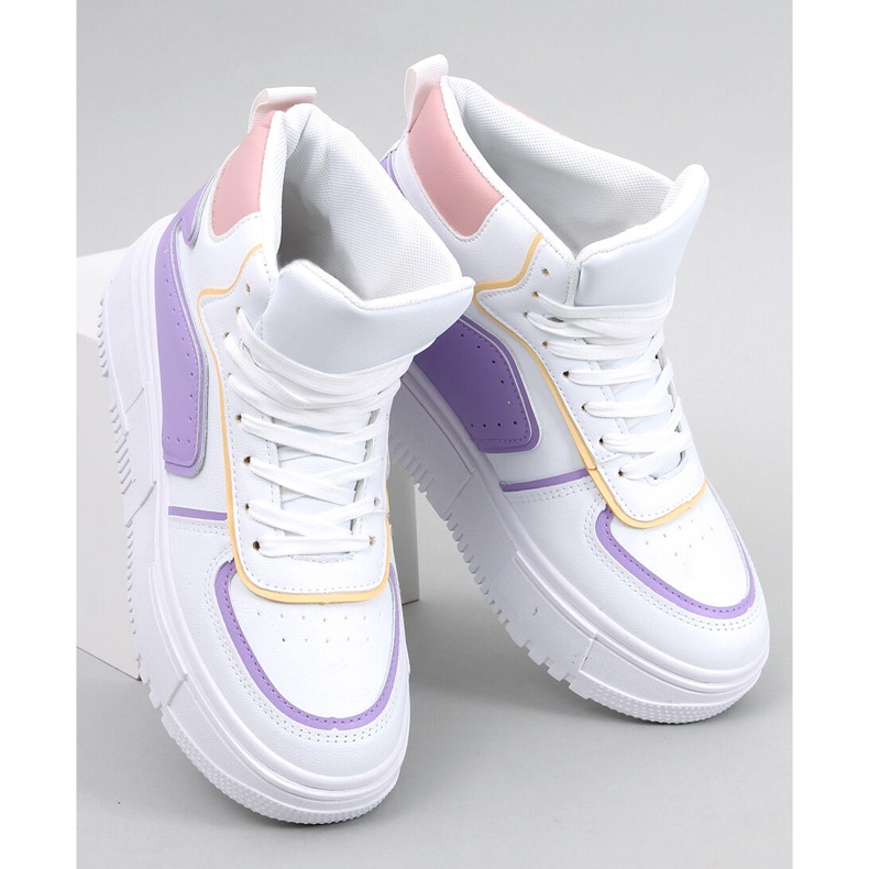 Vysoké tenisky Storm WHITE / PURPLE bílý 1