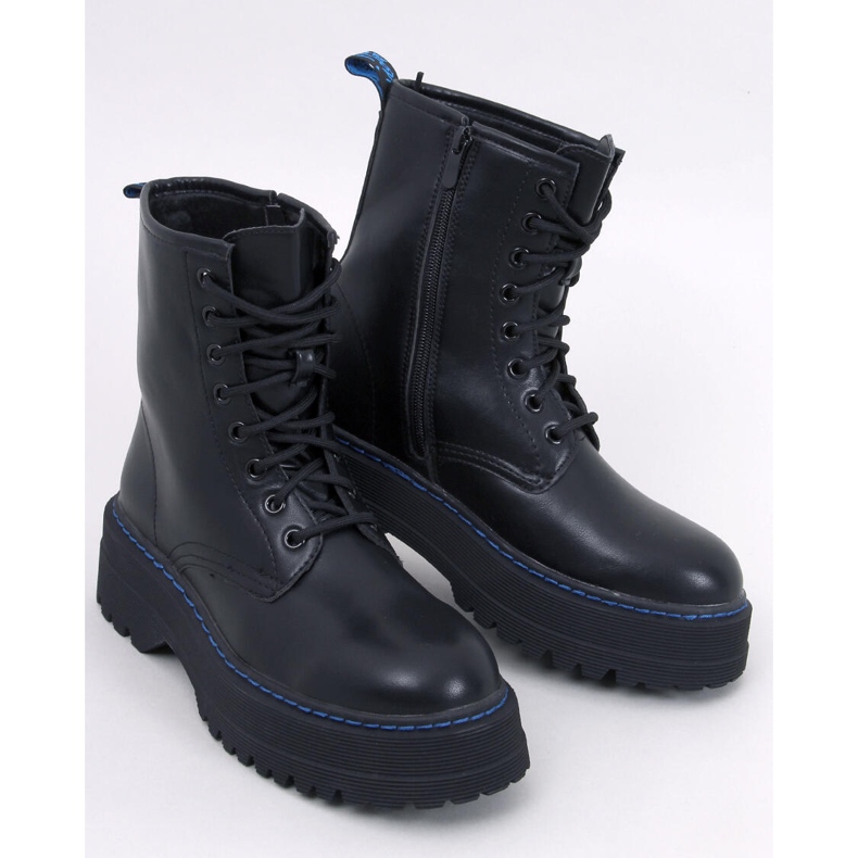 Kozačky na platformě Hamel BLACK/BLUE černý 1