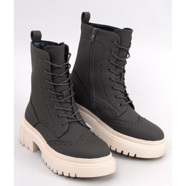 Aubert Green šněrovací kozačky zelený 1