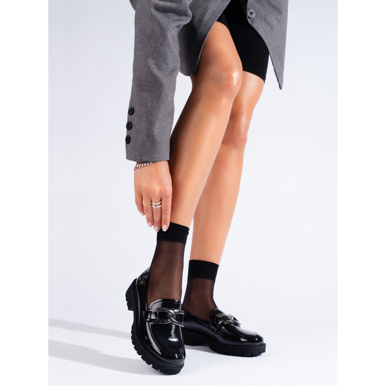 W. Potocki Lakované dámské mokasíny Potocki černé černá 1