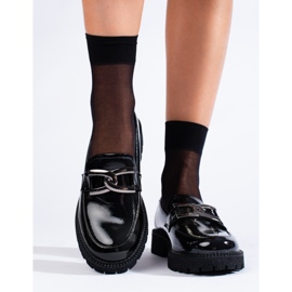 W. Potocki Lakované dámské mokasíny Potocki černé černá 2