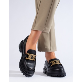 Černé dámské mokasíny na silné platformě Shelovet černá 1