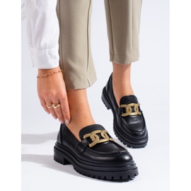 Černé dámské mokasíny na silné platformě Shelovet černá 2