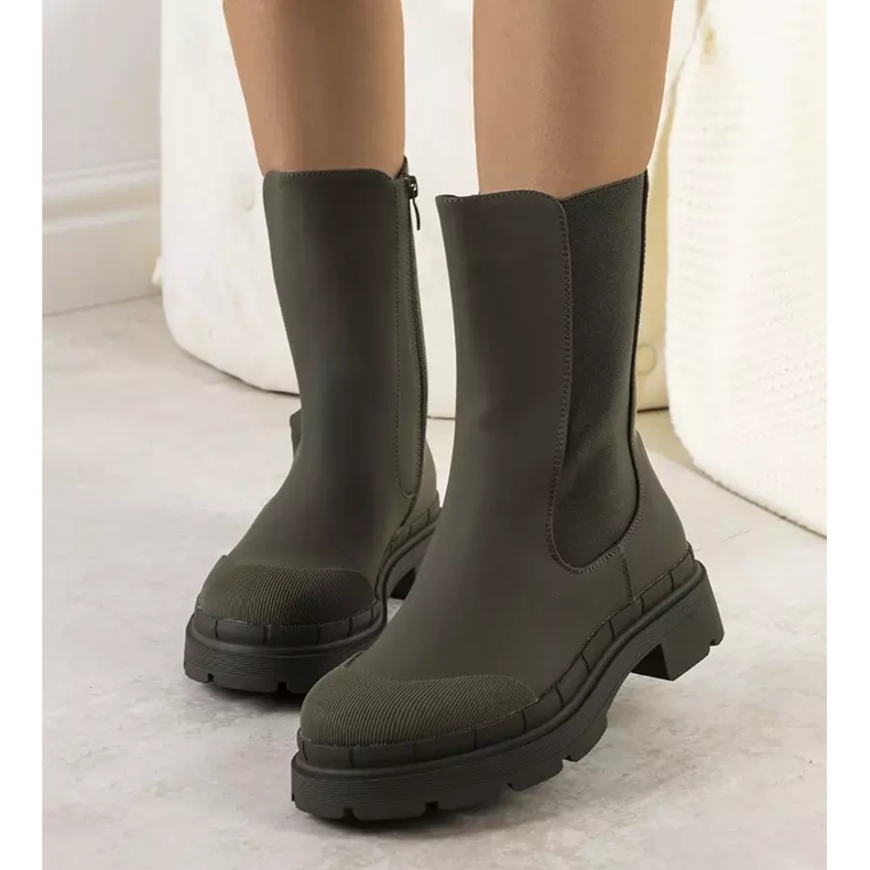 BM Zelené matné kozačky Antede zelená 1